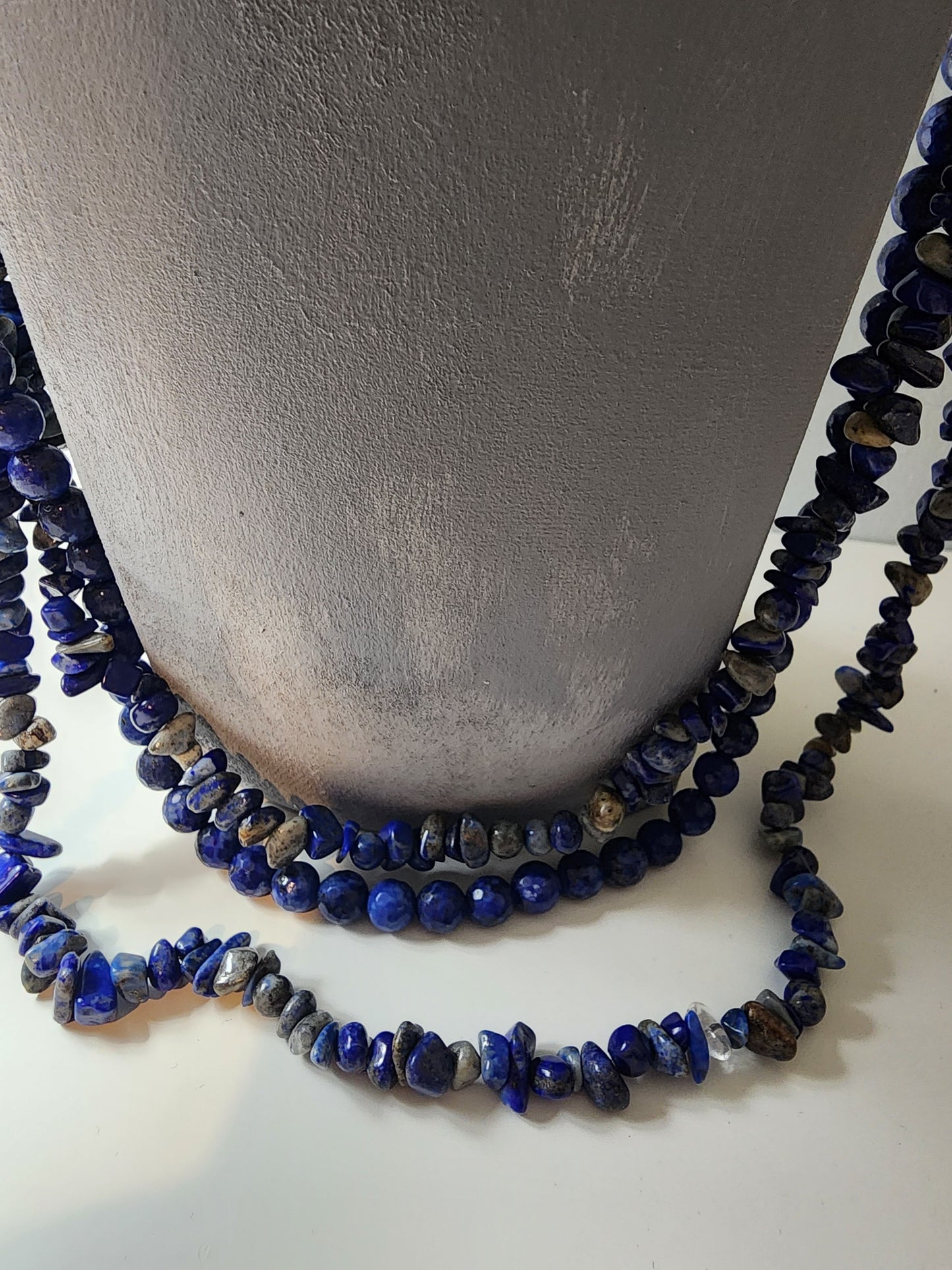 Lapis Lazuli ve Mavi Ceyt Orjinal Doğal Taş Kadın Kolye / Sağlık, Gençlik, Odaklanma ve İçhuzur - 75 cm Kolye Ebadı