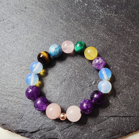 Protecting Against the Evil Eye and Boosting Immunity Girls' Bracelet - 100% Natural Stone - 8 mm Sphere Cut - 14 cm Bracelet Size