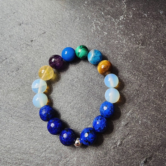 Boys' Bracelet that Protects Against the Evil Eye and Increases Immunity - 100% Natural Stone - 8 mm Sphere Cut - 14 cm Bracelet Size